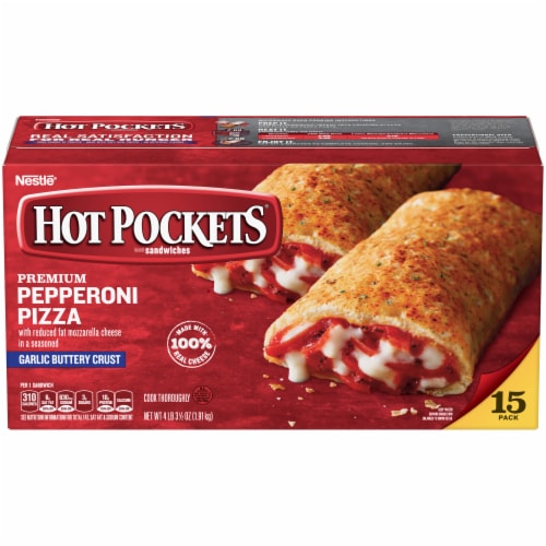 Hot Pockets Pepperoni Pizza Frozen Snack Sandwiches Perspective: front