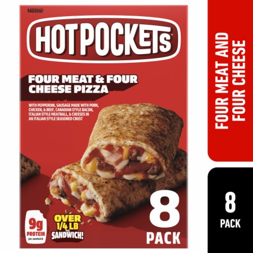 Hot Pocket Four Meat Four Cheese Frozen Sandwiches Perspective: front