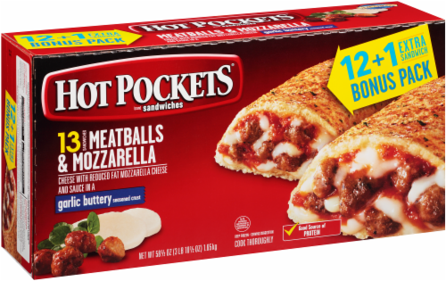 Hot Pockets Meatball & Mozzarella Sandwiches Perspective: front