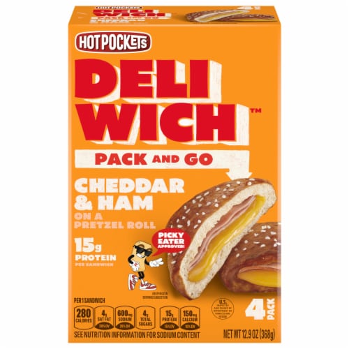 Hot Pockets Deliwich™ Cheddar and Ham Sandwiches Perspective: front