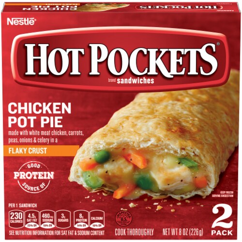 Hot Pockets Chicken Pot Pie Flaky Crust Frozen Snacks, 8 oz Kroger
