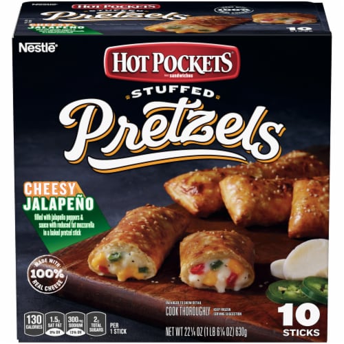 Hot Pockets Cheesy Jalapeño Stuffed Pretzels Perspective: front