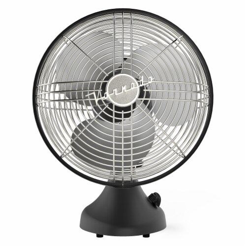 Vornado Silver Swan S Vintage Oscillating Fan - Matte Black Perspective: front