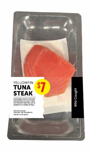 Black Pearl Yellowfin Wild Caught Tuna Steak Perspective: front