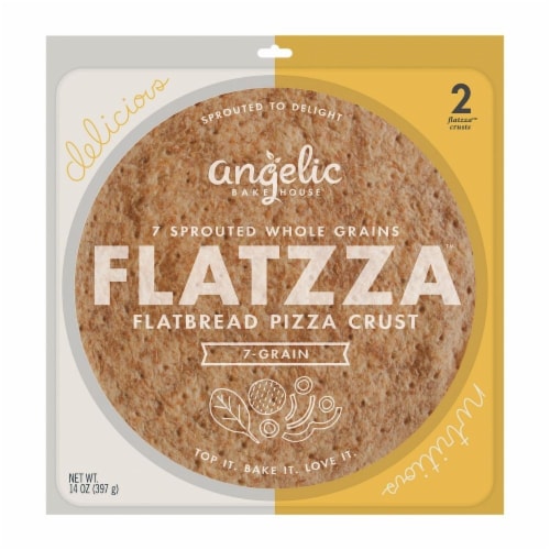 Angelic Bakehouse Flatzza Sprouted Whole Grain Thin Pizza Crusts Perspective: front