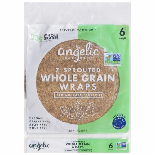Angelic Bakehouse® 7 Grain Spinach Kale Wrap Perspective: front