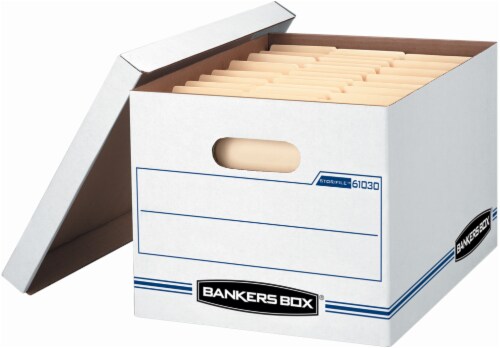 Fellowes Letter/Legal Bankers Box® - 2 Pack - White - 10 x 12 x 15 Inch Perspective: front