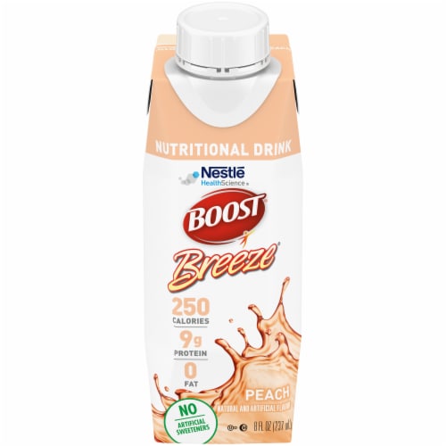 Boost® Breeze Peach Flavor Nutritional Drink Perspective: front