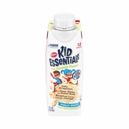 Boost Kid Essentials 1.5 Pediatric Oral Supplement Vanilla 8 oz Carton 24 Ct Perspective: front