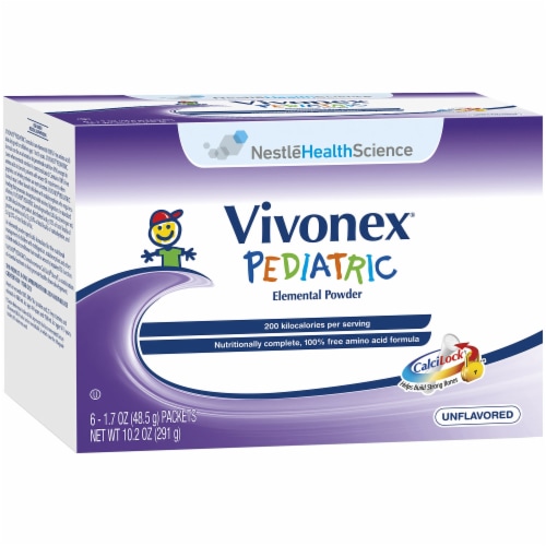 Vivonex® Pediatric Elemental Unflavored Powder Packets for Children Perspective: front