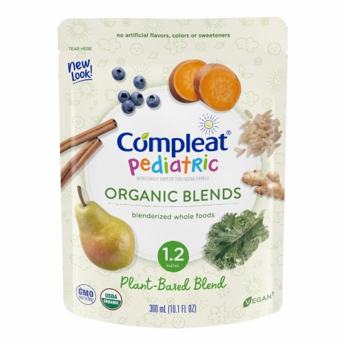 Nestle Compleat Pediatric Organic Blends Plant-Based Blenderized Formula 10.1 oz Pouch Perspective: front