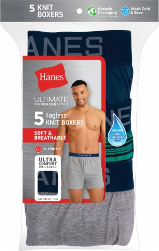 Hanes® Ultimate Tagless® Knit Boxers (5 Pack), L - Fry's Food Stores