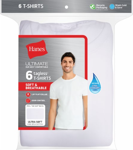 Hanes® Ultimate Men's ComfortSoft® Crew Tee - White Perspective: front