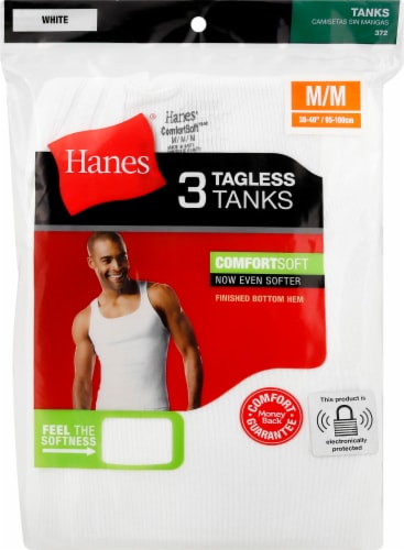 Hanes® Comfortsoft Tagless Tanks - White Perspective: front