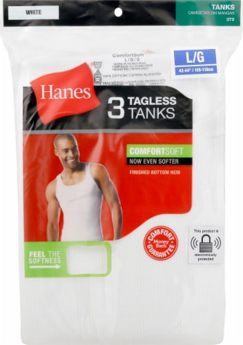 Hanes® Comfortsoft Tagless Tanks - White Perspective: front