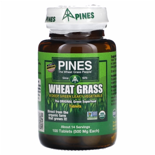 Pine's Wheat Grass 500mg Tablets Perspective: front
