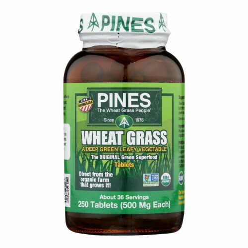 Pines International Wheat Grass - 500 mg - 250 Tablets Perspective: front