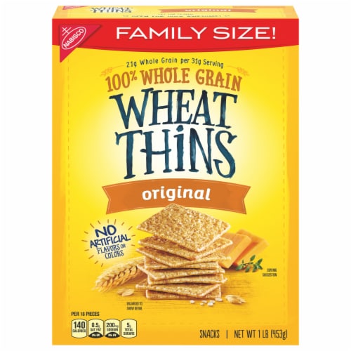 Wheat Thins Original Whole Grain Crackers Perspective: front