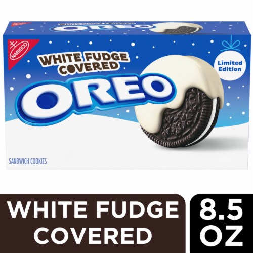 OREO White Fudge Covered Chocolate Sandwich Cookies Perspective: front