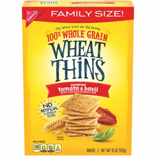 Wheat Thins Sundried Tomato & Basil Crackers Family Size Perspective: front