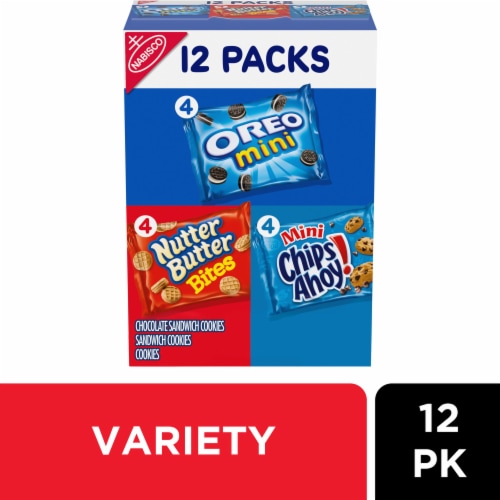Nabisco OREO Nutter Butter CHIPS AHOY! Cookies Variety Pack Perspective: front