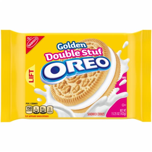 Oreo Golden Double Stuf Sandwich Cookies Perspective: front