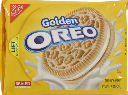 Oreo Golden Sandwich Cookies Perspective: front