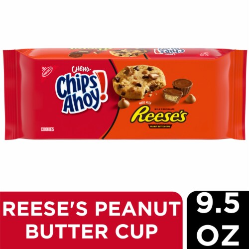 CHIPS AHOY! Chewy Chocolate Chip Cookies with Reese's Peanut Butter Cups Perspective: front