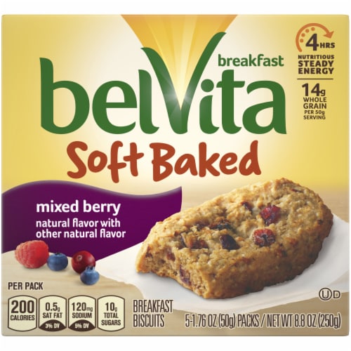Belvita Soft Baked Mixed Berry Breakfast Biscuits Perspective: front
