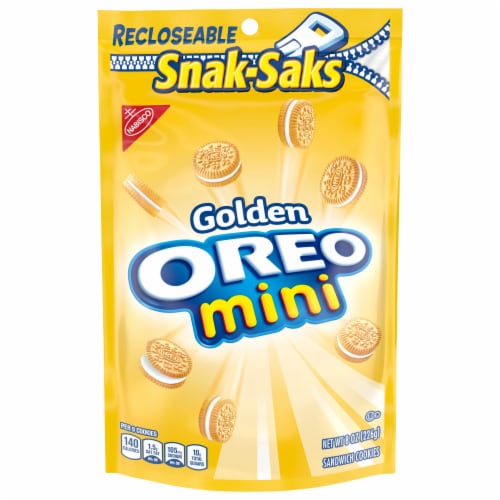 Oreo Mini Golden Sandwich Cookies Snack Pack Snak-Sak Perspective: front