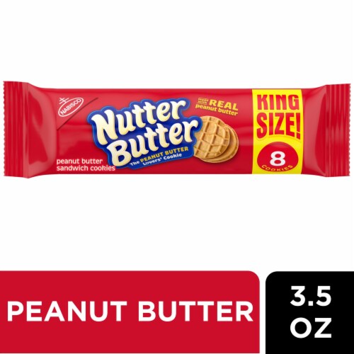 Nutter Butter Peanut Butter Sandwich Cookies King Size Snack Pack Perspective: front