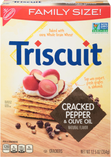 Triscuits Cracked Pepper & Olive Oil Crackers Perspective: front