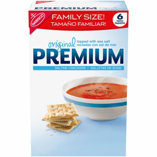 Premium Saltine Original Crackers Family Size Perspective: front