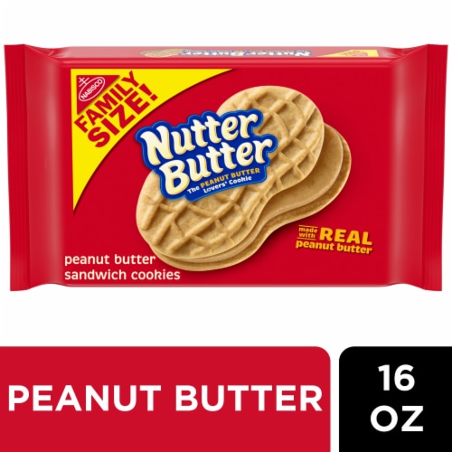 Nutter Butter Peanut Butter Sandwich Cookies Family Size Perspective: front