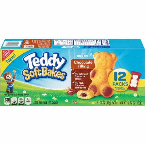 Teddy Soft Bakes Chocolate Filling Baked Snack Perspective: front
