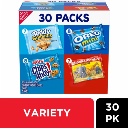 Nabisco Team Favorities OREO CHIPS AHOY! Teddy Grahams & Barnum's Cookies Variety Pack Perspective: front