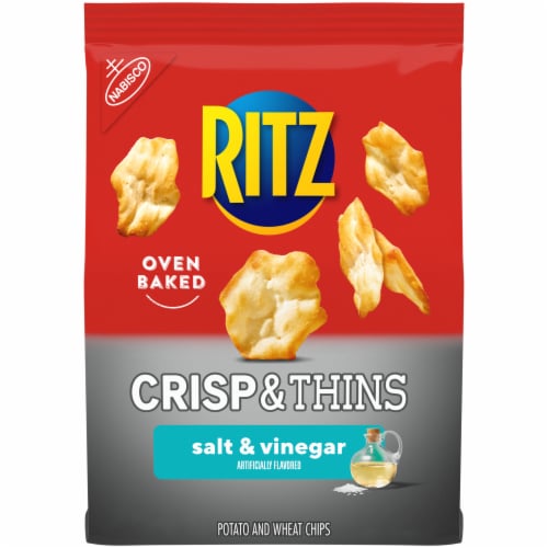 RITZ Crisp and Thins Salt and Vinegar Chips Perspective: front