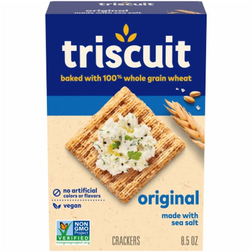 Triscuit Organic Original Whole Grain Wheat Vegan Crackers Perspective: front