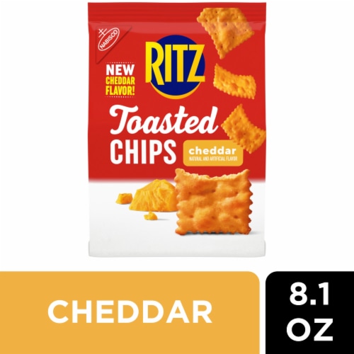 RITZ Toasted Chips Cheddar Crackers Perspective: front