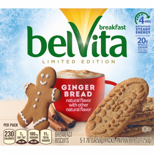 belVita Limited Edition Gingerbread Breakfast Biscuits, 5 ct / 1.76 oz