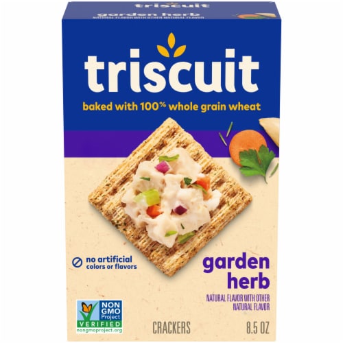 Triscuit Garden Herb Whole Grain Wheat Crackers Perspective: front