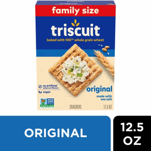 Triscuit Original Whole Grain Vegan Crackers Family Size Perspective: front