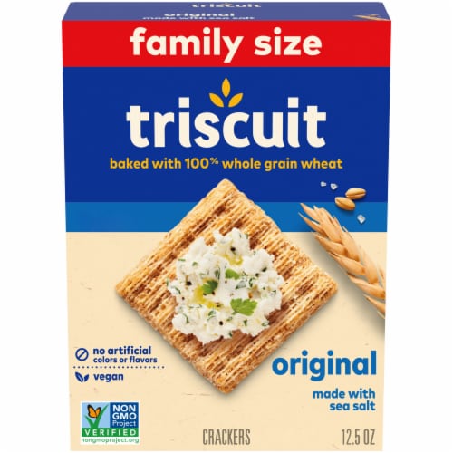 Triscuit Original Whole Grain Vegan Crackers Family Size Perspective: front