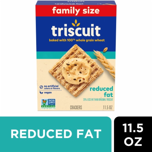 Triscuit Reduced Fat Whole Grain Vegan Crackers Family Size Perspective: front