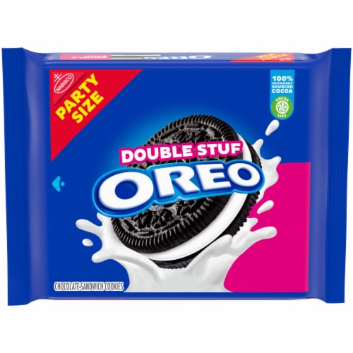 OREO Double Stuf Chocolate Sandwich Cookies Party Size Perspective: front