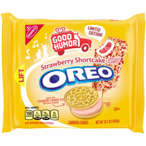 Oreo Limited Edition Good Humor Strawberry Shortcake Sandwich Cookies Perspective: front