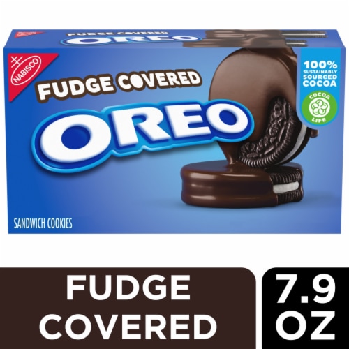 OREO Fudge Covered Chocolate Sandwich Cookies Perspective: front