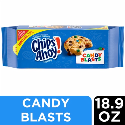 CHIPS AHOY! Candy Blasts Chocolate Chip Cookies Family Size Perspective: front