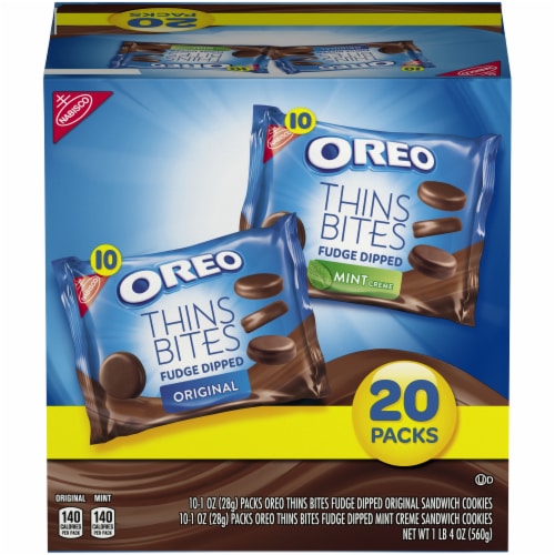 Oreo Fudge Dipped Thins Bites Perspective: front