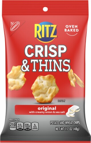 Ritz Crisp & Thins Orginal With Creamy Onion & Sea Salt Perspective: front